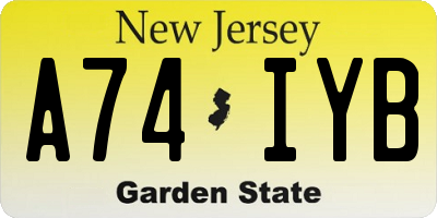 NJ license plate A74IYB