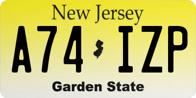 NJ license plate A74IZP