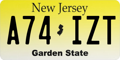 NJ license plate A74IZT