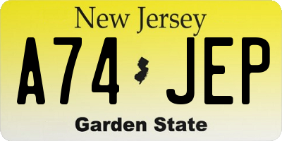 NJ license plate A74JEP