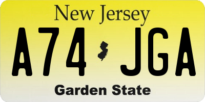 NJ license plate A74JGA