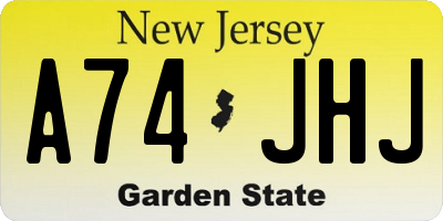 NJ license plate A74JHJ
