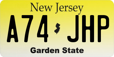 NJ license plate A74JHP