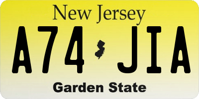 NJ license plate A74JIA