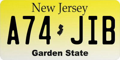 NJ license plate A74JIB