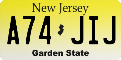 NJ license plate A74JIJ