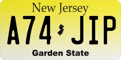 NJ license plate A74JIP
