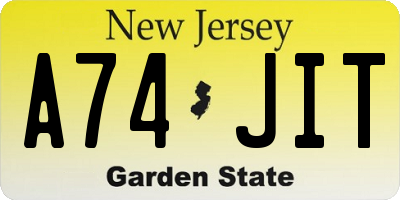 NJ license plate A74JIT