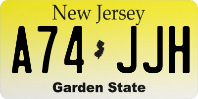 NJ license plate A74JJH