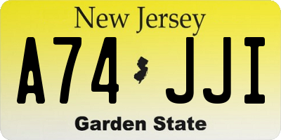 NJ license plate A74JJI