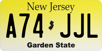NJ license plate A74JJL