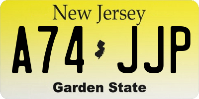 NJ license plate A74JJP