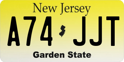 NJ license plate A74JJT