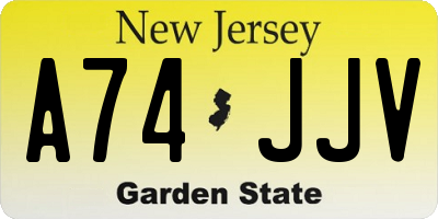 NJ license plate A74JJV
