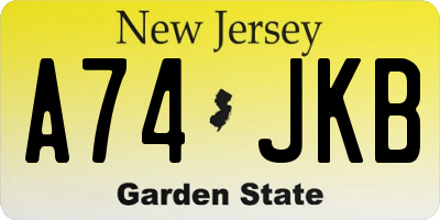 NJ license plate A74JKB