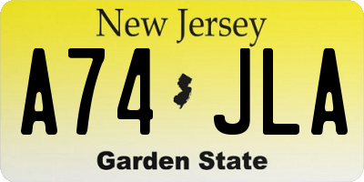 NJ license plate A74JLA