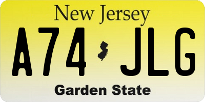 NJ license plate A74JLG