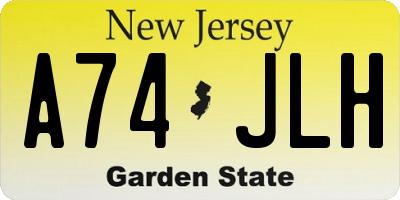 NJ license plate A74JLH