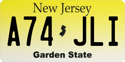 NJ license plate A74JLI