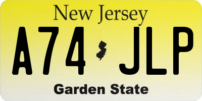 NJ license plate A74JLP