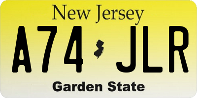 NJ license plate A74JLR