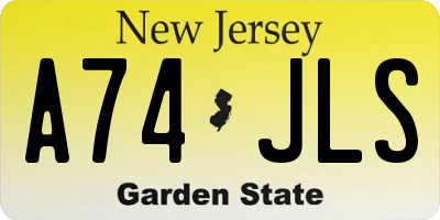 NJ license plate A74JLS