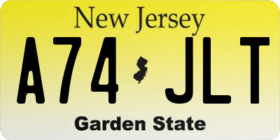 NJ license plate A74JLT