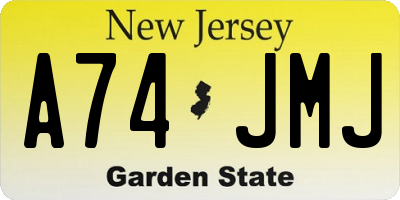 NJ license plate A74JMJ
