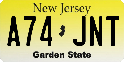 NJ license plate A74JNT