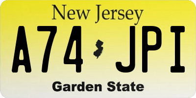 NJ license plate A74JPI