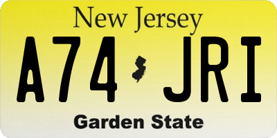 NJ license plate A74JRI