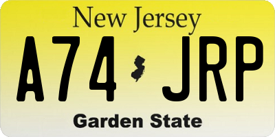 NJ license plate A74JRP