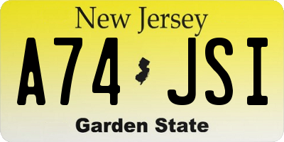 NJ license plate A74JSI