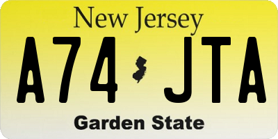 NJ license plate A74JTA
