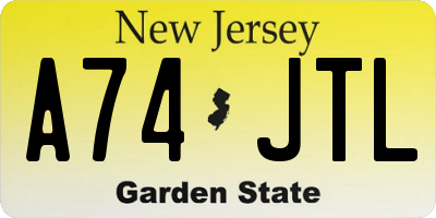 NJ license plate A74JTL