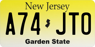 NJ license plate A74JTO