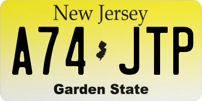 NJ license plate A74JTP