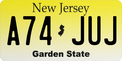 NJ license plate A74JUJ