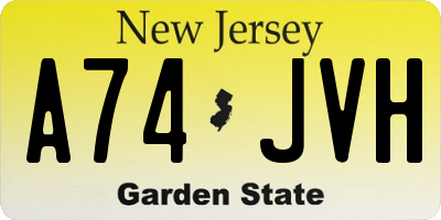 NJ license plate A74JVH