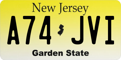 NJ license plate A74JVI