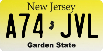 NJ license plate A74JVL