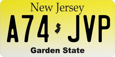 NJ license plate A74JVP
