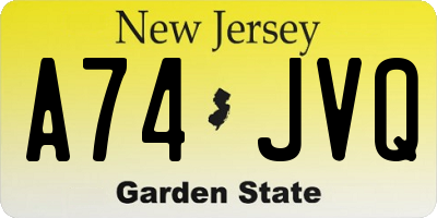 NJ license plate A74JVQ
