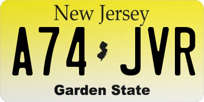 NJ license plate A74JVR