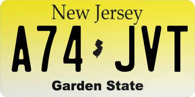 NJ license plate A74JVT