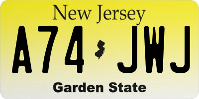 NJ license plate A74JWJ