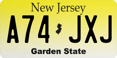 NJ license plate A74JXJ