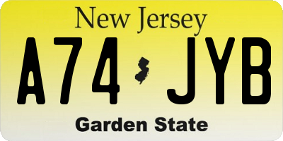 NJ license plate A74JYB