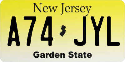 NJ license plate A74JYL