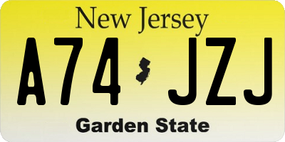 NJ license plate A74JZJ